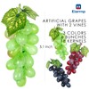 Eiarrnp 6 Bunches Artificial Fake Fruit Grapes Decor - Faux