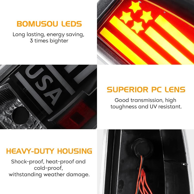 Bomusou Tail Light Assembly Fit for Chevy Silverado 1500 2500