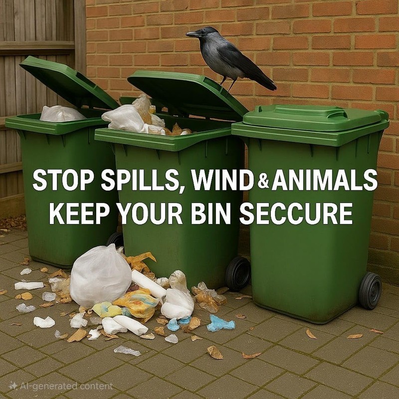 Wheelie Bin Locks for UK, Wheelie Bin Lid Straps (Pack