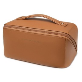Travel Cosmetic Bag Cosmetic Organiser Bag Portable Travel Make Up Bag Portable Make Up Bag Cosmetic Bag Travel Cosmetic Bag Women's Makeup Bag Organiser Large Brown with Pendant, brown, Fashion