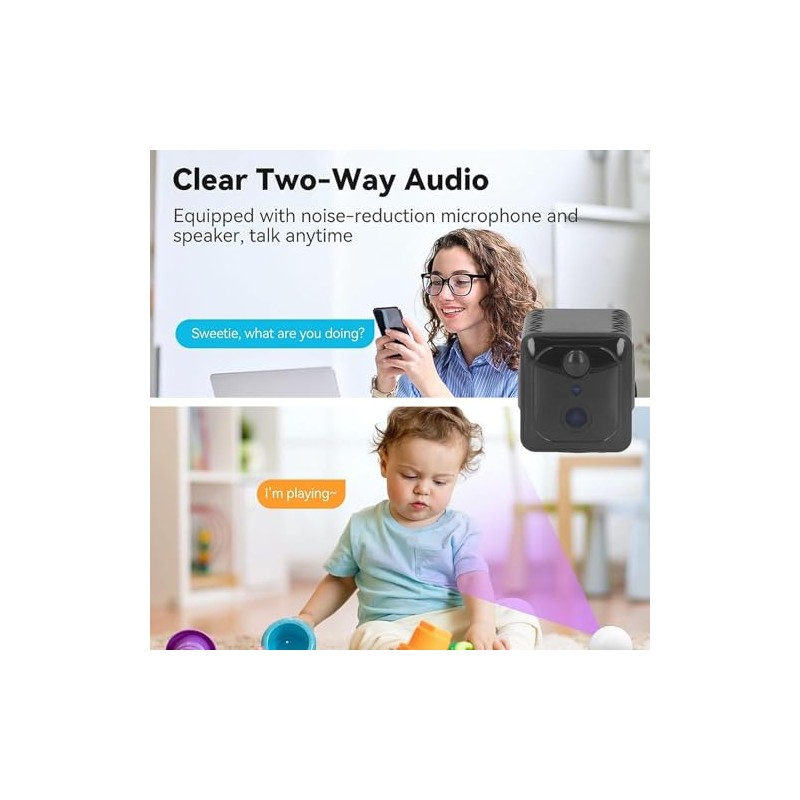Mini Security Camera, 4K 4G WiFi Wireless Smart Nanny Camera