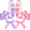 2 Roll 20mm Ribbon 100 Meter,Pink and Purple,Satin Ribbon Gift
