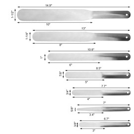 7-Piece Caulking Spatula Tool Set, Stainless Steel Caulk Finishing Tools with Curved Streamline Spatulas, Tip Widths from 3/8” to 1-1/2” for Sealing, Smoothing, and Adhesive Work