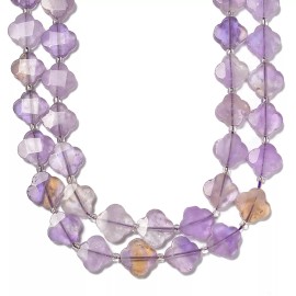 No Brand Natural Ametrine Four Leaf Clover Beads Size 17mm 15.5'' Strand