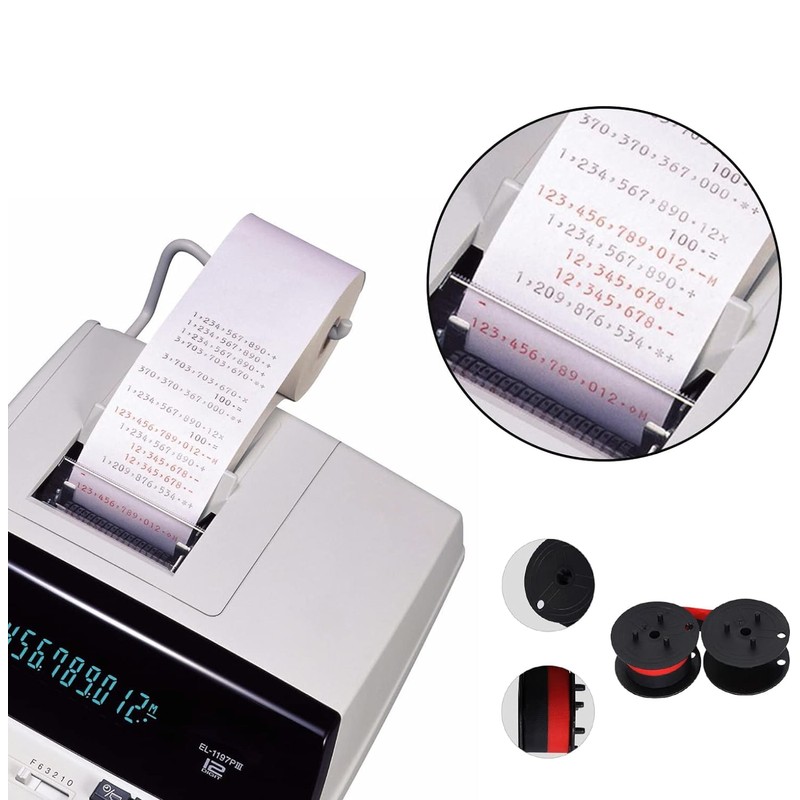 Ryscom Kit 10 Cintas para Calculadora sumadoras Bicolor Gr24 C2000