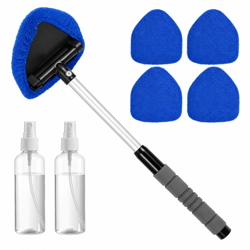 Telescopic Car Windshield Cleaner for Interior Glass – 180° Rotating
