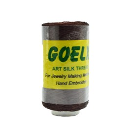 Goelx Hilo de seda por Shade No para joyas, creación de borlas, bordado, manualidades, bocinas de hilo suave brillante, Brown - 233, Others
