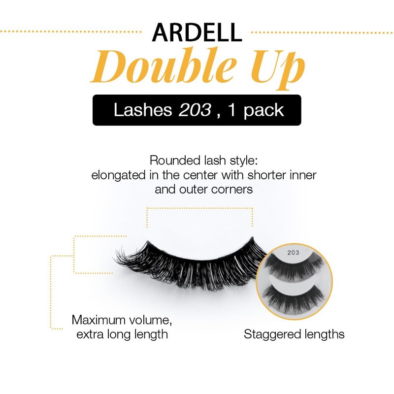 Ardell False Eyelashes Double Up 203 - Dramatic Volume, Long