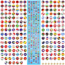 iplusmile 200 Chinchetas De Banderas Nacionales para Tableros De Corcho Alfileres Metálicos De Mapa Creativos Marcadores De Países para Oficina Viajes Y Decoración con Caja De Almacenamiento