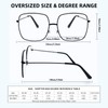 QxAiVMin Oversized Black Square Metal Reading Glasses +3.0 Women Men,