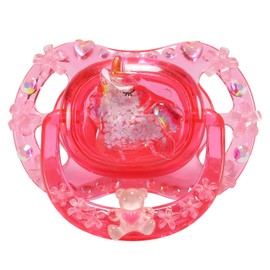 CutiePlusU Adult Size Dummy for Adults DIY Handmade Unicorn Crystal Pink