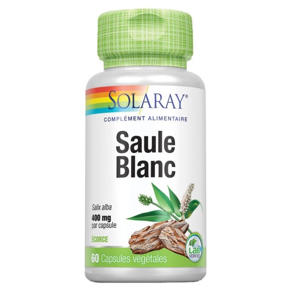 Solaray Saule Blanc Écorce 400 mg 60 gélules végétales
