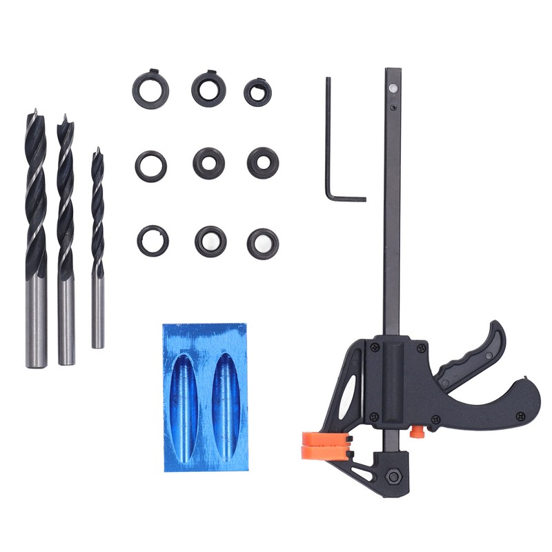 15Pcs Pocket Hole Jig 15° Aluminum Alloy Inclined Hole Drilling