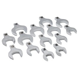Grip 14 pc 1/2" Jumbo Crowfoot Wrench Set SAE - Sizes from 1-1/16" to 2" with Storage Tray - Chrome Plated Carbon Steel
