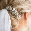Hapibuy Crystal Wedding Hair Comb Bridal Hair Comb Pearl Wedding