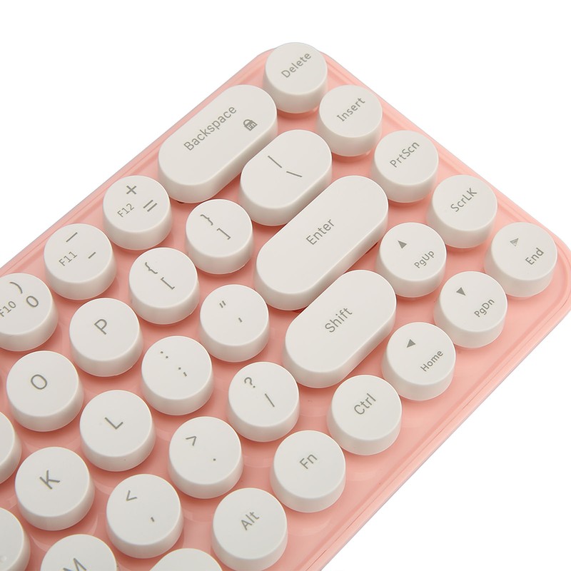 Wireless Keyboard Mouse Combo Mini Portable Retro Silent 2.4G Wireless