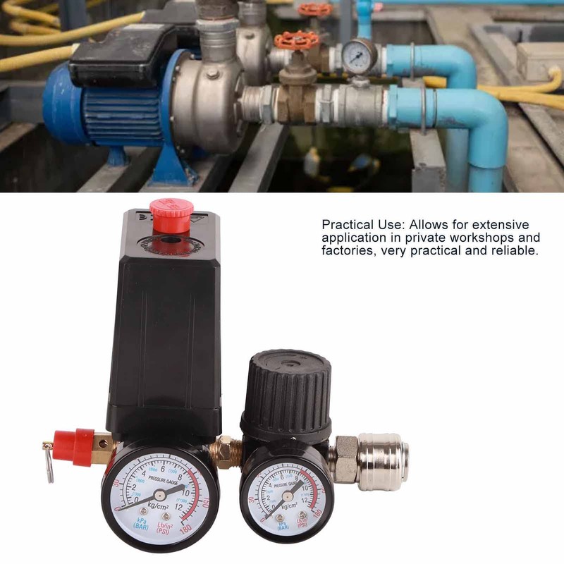 Pressure Switch, Manifold Regulator Gauges, Air Compressor Pressure Switch Control