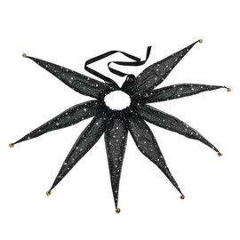 Christmas Adult Collar for Decor Mesh Pointed Clown Collar Jester Neck Accessories with Jingle Bell Costumes