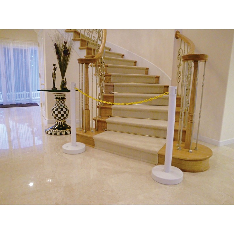 Cowboy Color Plastic Pole Chain, 6.6 ft (2 m), White