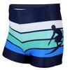 Aquarti Boys' Swimming Trunks Striped with Surfer Motif - 146