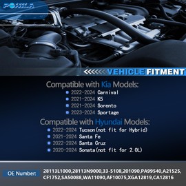 POHILA Engine Air Filter Compatible with Hyundai 2022-2024 Tucson Gas,2021-2024 Santa Fe,2020-2024 Sonata,2022-2024 Santa Cruz,2021-2024 K5,2022-24 Carnival,Replace 28113-L1000,FDPAF99096, CA12816