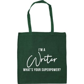 Hippowarehouse I'm a writer what's your superpower? Tote Shopping Gym Beach Bag 42cm x38cm, 10 litres
