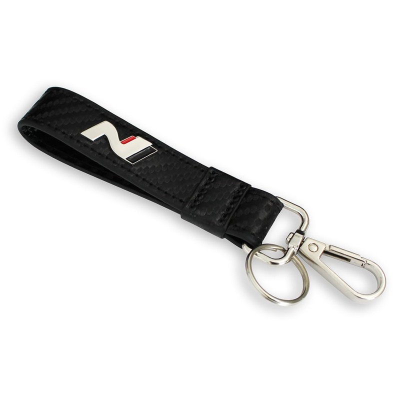 Hyundai HMD00543 Keyring N Logo Key Ring Lanyard Black, black,
