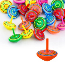 30 Stück Kreisel aus Holz Bunt Spielzeugkreisel Holzkreisel für Mitgebsel Kindergeburtstag Gastgeschenke Partydekorationszubehör