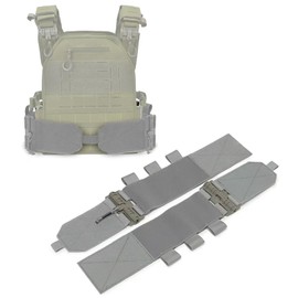 GAZJYUSP Pair of Elastic Tactical Vest Cummerbund Quick Release Mounting Strap for Vest JPC/CPC/LBT/LBX/FCPC with Magazine Pouches (Gray)