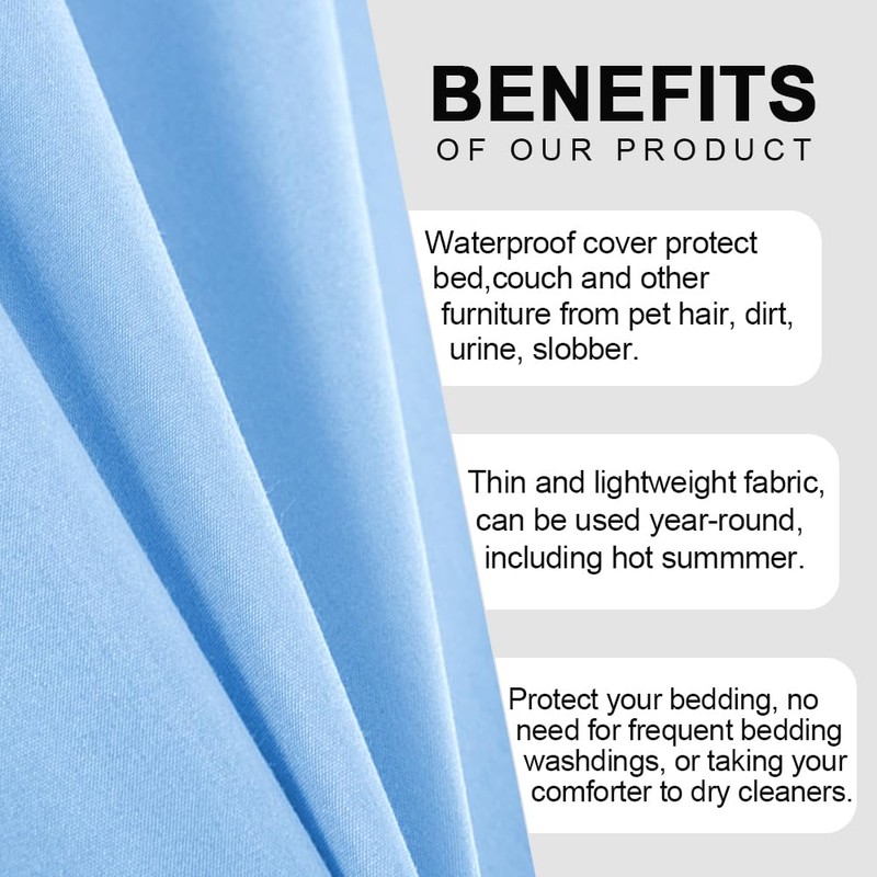 DUJUIKE 100% Waterproof Protective Blanket or Liner for Bed, Mattress