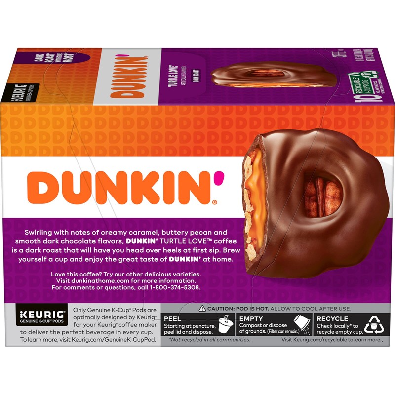 Dunkin' Turtle Love Flavored Coffee, 10 Count (Pack of 6)