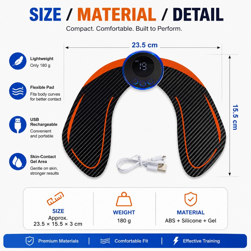 EMS Muscle Stimulator for Body Fitness – Portable Toning Massager