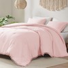 Codi Blush Comforter Set Queen - Boho Aesthetic Pom Fringe