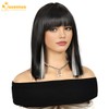 Queentas 13 Inch Short Bob Wigs for Women Straight Black