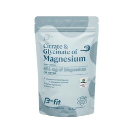 B-FIT B Citrato y Glicinato de Magnesio - Magnesio Complex - 220 Cápsulas Suministro para 2 Meses - Alta Biodisponibilidad - Sin Aditivos - Distintivo Vcaps