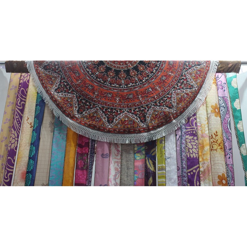 Mango Gifts Old Silk Sari Ribbon Doorway Curtain boho theme