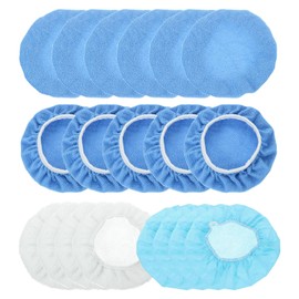 sourcing map 20pcs Car Polisher Bonnet Buffing Pad Set Micro-Fiber Non-Woven Fabric Lamb's Wool Polishing Buffing Pad Cover for 9"-10" Car Buffer Bonnets Polisher