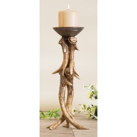 BLACK FOREST DECOR Antler Pillar Candle Holder