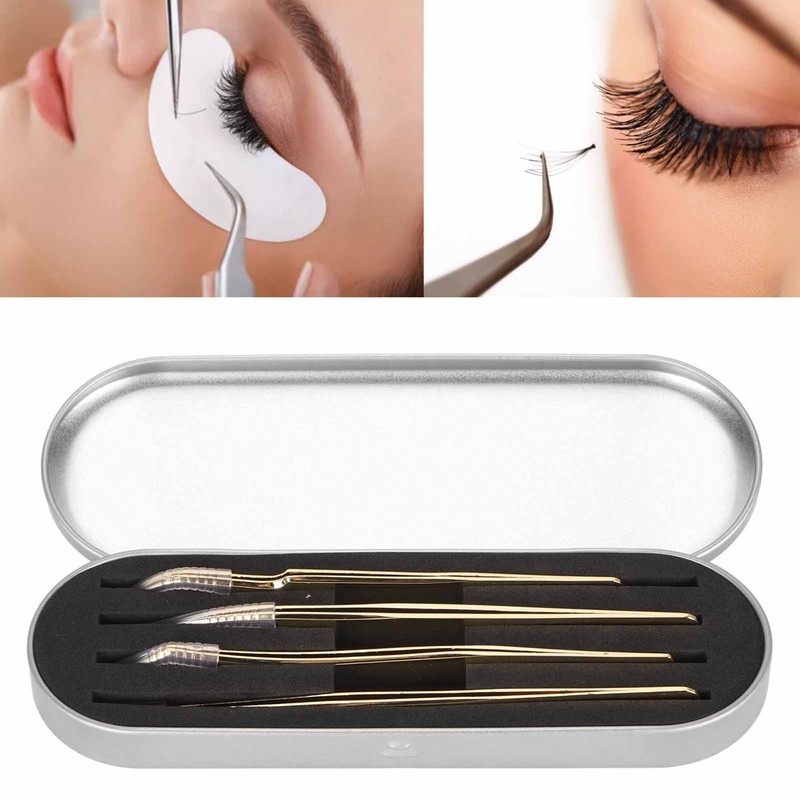 Eyelash Extension Tweezers Set Professional Stainless Steel Durable Lash Tweezers