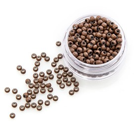 coloryoung 500 Piezas Nano Silicona Forrada Micro Anillos Enlaces Perlas Para I Tip Extensiones De Cabello Humano 3.0X1.8X2.2 Mm Marrón Claro