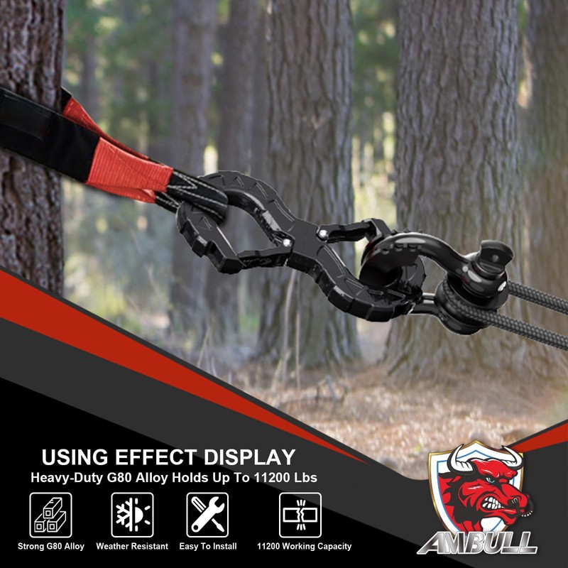 AMBULL 3/8 Tow Hook, Winch Hook for Off-Road Recovery, Towing