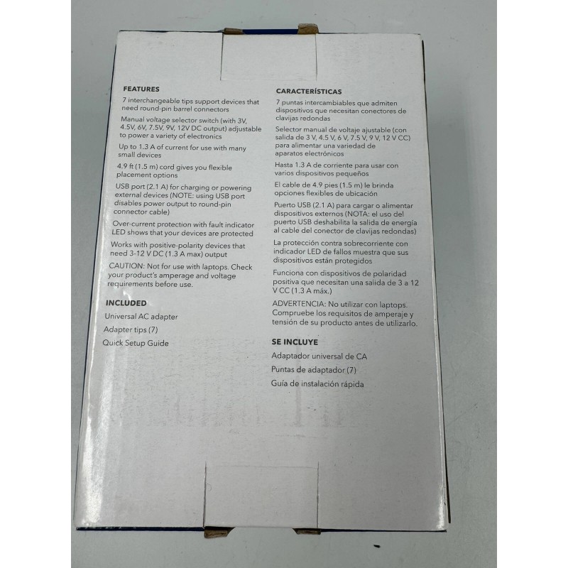 Insignia Universal Multi-Voltage AC Adapter NS-AC1200 w/ 7 Common Tips