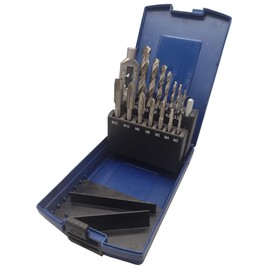 PRO by Lienemann Gewindeschneider Set 15-tlg. | Gewindeschneider HSS M3 - M12 | inkl. Kernlochbohrer | Einschnitt Gewindebohrer mit Windeisen | Gewindebohrer Set Art. Nr.: 2359015