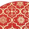 "vidaXL Luxury Christmas Tree Skirt with Sock - Red Fabric,