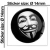 SkinoEu 2 x Diameter 14 mm Sticker Anonymous Mask Key