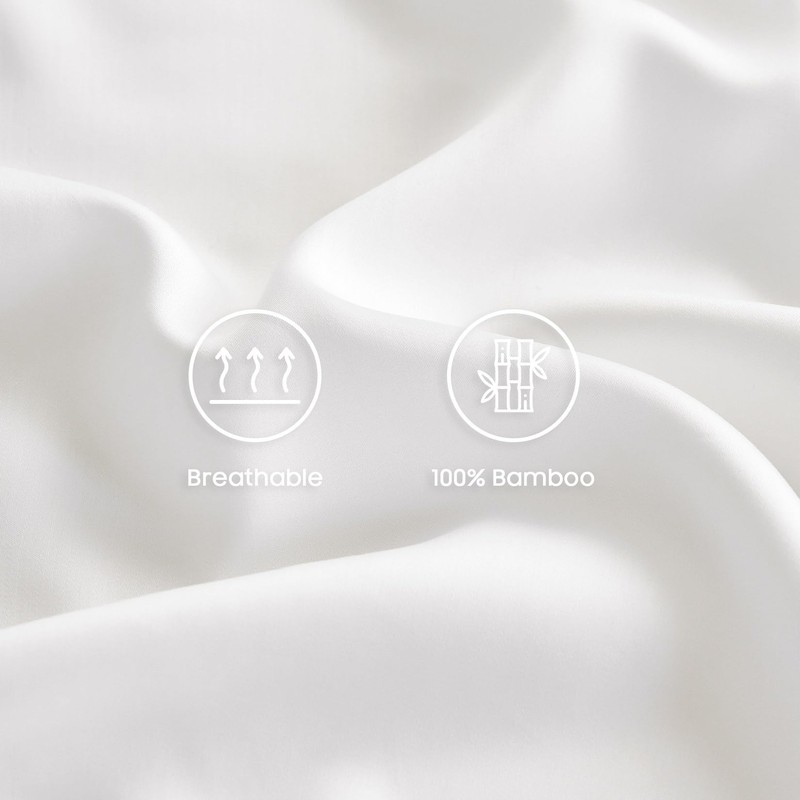 Wake In Cloud - 100% Bamboo Fitted Sheet, 1 Piece,