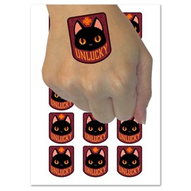 Unlucky Black Cat Temporary Tattoo Water Resistant Fake Body Art Set Collection - 15 2" Tattoos (1 Sheet)