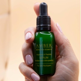 Amber Hyaluronic & Peptides Serum with Amber Micro Scrub, 30 ml, Effective Solution Against Pigment Spots, Post-Acne Stains, Blemished Skin
