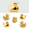 TQUPT Golden Ceramic Duck Figurines，Home Decor Animal Sculptures and Statues