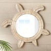 BLACK FOREST DECOR Wicker Sea Turtle Mirror, Decorative Accent, 24"